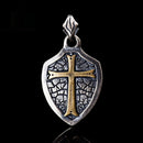 S925 Sterling Silver Cross Shield Pendant