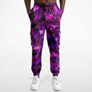 Pink and Purple Chromatic Melt Unisex Cargo Joggers (Fleece Lined)