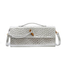 Womens Woven Soft Leather Shoulder Crossbody Bag