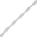 .925 Sterling Silver Prong Set Diamond Accent Infinity Weave Link 7.25" Bracelet (I-J Color, I3 Clarity)
