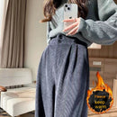 Chenille Fleece Wide-leg Pants Women