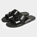 Mens Genuine Leather Slippers Made From Full-grain Cowhide