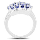 2.21 Carat Genuine Tanzanite .925 Sterling Silver Ring