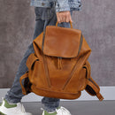 Men's Large Capacity Leather Travel Backpack