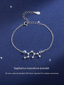 Lucky Twelve Constellation Moonstone Bracelet For Women