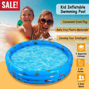 51x13Ó Inflatable Swimming Pool Blow Up Family Pool For 3 Kids Foldable Swim Ball Pool Center w/ 4 Valves Bottom Water Drain Plug For Indoor Backyard