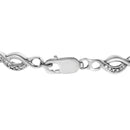 .925 Sterling Silver Prong Set Diamond Accent Curved Spiral Link Bracelet (I-J Color, I3 Clarity) - 7.25"