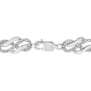 .925 Sterling Silver Prong Set Diamond Accent Infinity Weave Link 7.25" Bracelet (I-J Color, I3 Clarity)