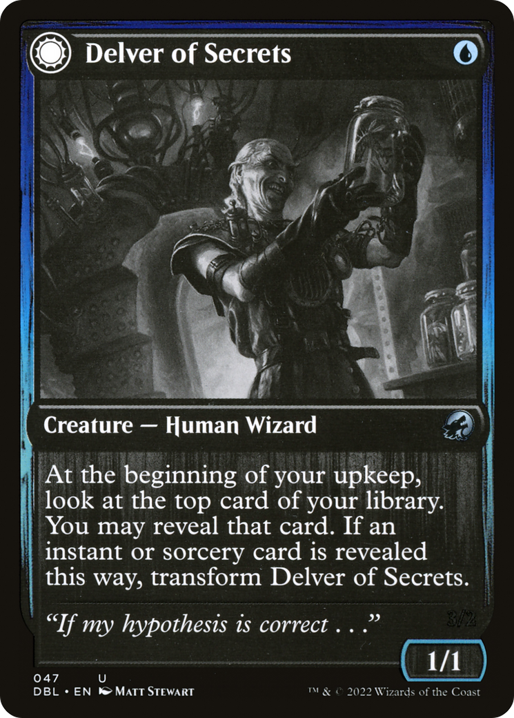 Delver of Secrets // Insectile Aberration (DBL-047) - Innistrad: Double Feature: (Double Faced Transform) Foil