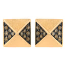 14K Rose Gold 1/4 Cttw Brown Diamond Pyramid Stud Earring (Brown Color, SI1-SI2 Clarity)
