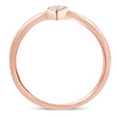 14K Rose Gold Plated .925 Sterling Silver 1/20 Carat Diamond Teardrop Pear-Shaped Miracle Set Petite Fashion Ring (J-K Color, I1-I2 Clarity) - Size 6