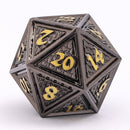 Solid Metal Behemoth Dice set - Gunmetal with Gold