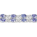 12.24 Carat Genuine Tanzanite and White Topaz .925 Sterling Silver Bracelet