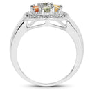 1.54 Carat Genuine Multi Sapphire .925 Sterling Silver Ring