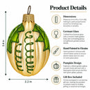 Pumpkin with Leaf Glass Christmas Ornament