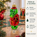 Crocodile in Red Jacket Glass Christmas Ornament