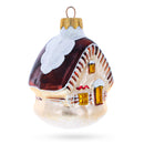 House with Snow-Covered Roof Glass Christmas Ornaments