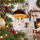 Wise Grandpa Mushroom Glass Christmas Ornament