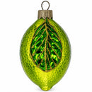Lime with Shiny Leaf Glass Christmas Ornament