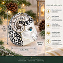 Ram Head with Blue Eyes Glass Christmas Ornament