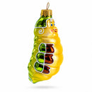 Happy Caterpillar Glass Christmas Ornament