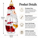 Santa the Cook Glass Christmas Ornament