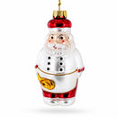 Santa the Cook Glass Christmas Ornament