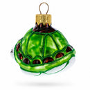 Turtle with Glittered Shell Mini Glass Christmas Ornament