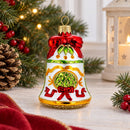 Decorated Bell Glass Christmas Ornament
