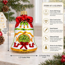 Decorated Bell Glass Christmas Ornament