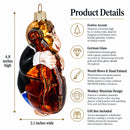 Musician Monkey Playing Cello Glass Christmas Ornament