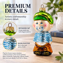 Toddler Boy With Pacifier Glass Christmas Ornament