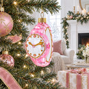 Elegant Pink Wristwatch Glass Christmas Ornament