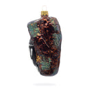 Red Headed Woodpecker Perched On Bark Glass Christmas Ornament