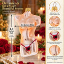 Male Torso Glass Christmas Ornament