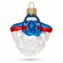 Tractor Style Aircraft Flying Above Clouds Mini Glass Christmas Ornament