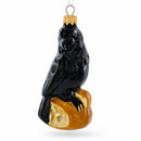 Black Crow Glass Christmas Ornament