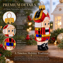 Classic and Whimsical Nutcracker Glass Christmas Ornament