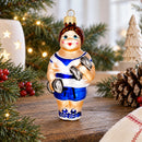 Fit Bodybuilder Exercising Glass Christmas Ornament