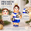 Fit Bodybuilder Exercising Glass Christmas Ornament