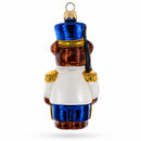 Nutcracker Bear Glass Christmas Ornament