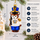 Nutcracker Bear Glass Christmas Ornament