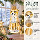 Standing Leopard Glass Christmas Ornament