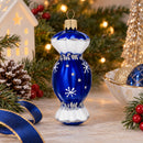 Blue Candy Glass Christmas Ornament