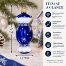 Blue Candy Glass Christmas Ornament