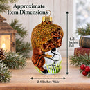 Bison Glass Christmas Ornament
