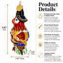 Pirate Parrot Glass Christmas Ornament
