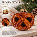 Glazed Salty Pretzel Glass Christmas Ornament