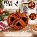 Glazed Salty Pretzel Glass Christmas Ornament