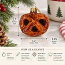 Glazed Salty Pretzel Glass Christmas Ornament